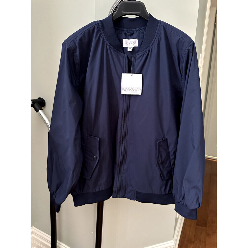 JB Workshop Los Angeles Men's Zip Up Light Jacket In Navy Size XL